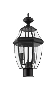 Westover 2 Light 10" Outdoor Post Mount Fixture in Black, Post Top Only