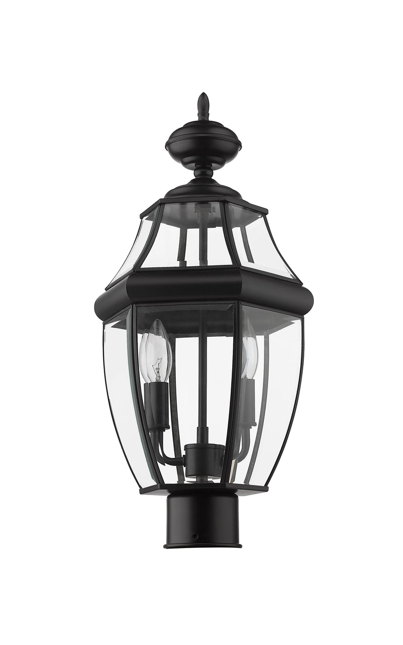 Westover 2 Light 10" Outdoor Post Mount Fixture in Black, Post Top Only