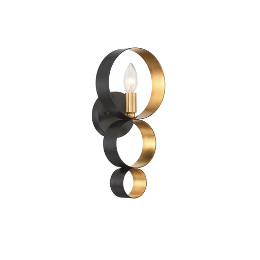 Luna 1 Light 7" Sconce in English Bronze + Antique Gold