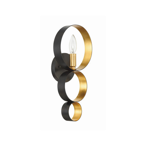 Luna 1 Light 7" Sconce in English Bronze + Antique Gold