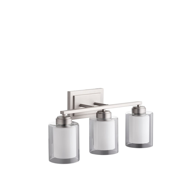 Cameron 3 Light Vanity Light in Satin Nickel