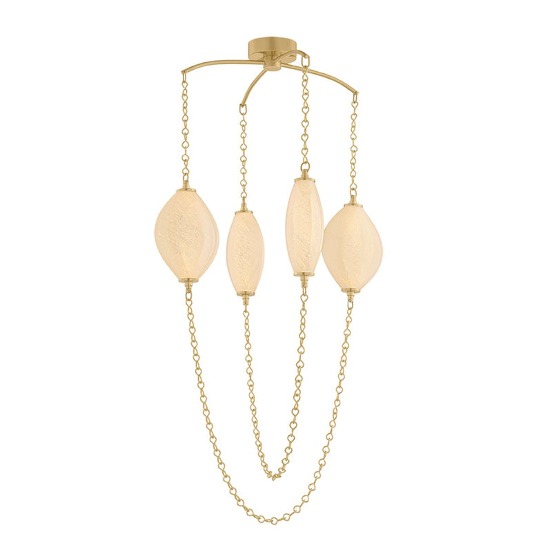 Positano 4-Light Chandelier in Vintage Brass