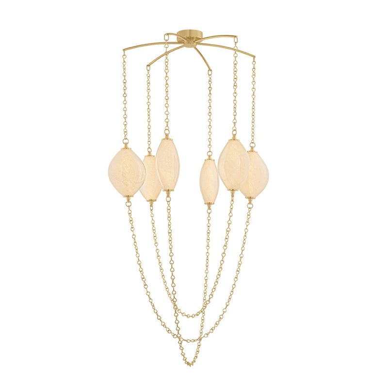 Positano 6-Light Chandelier in Vintage Brass