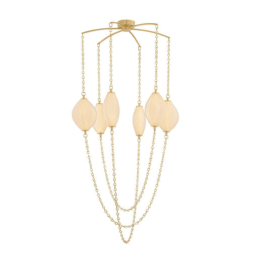 Positano 6-Light Chandelier in Vintage Brass