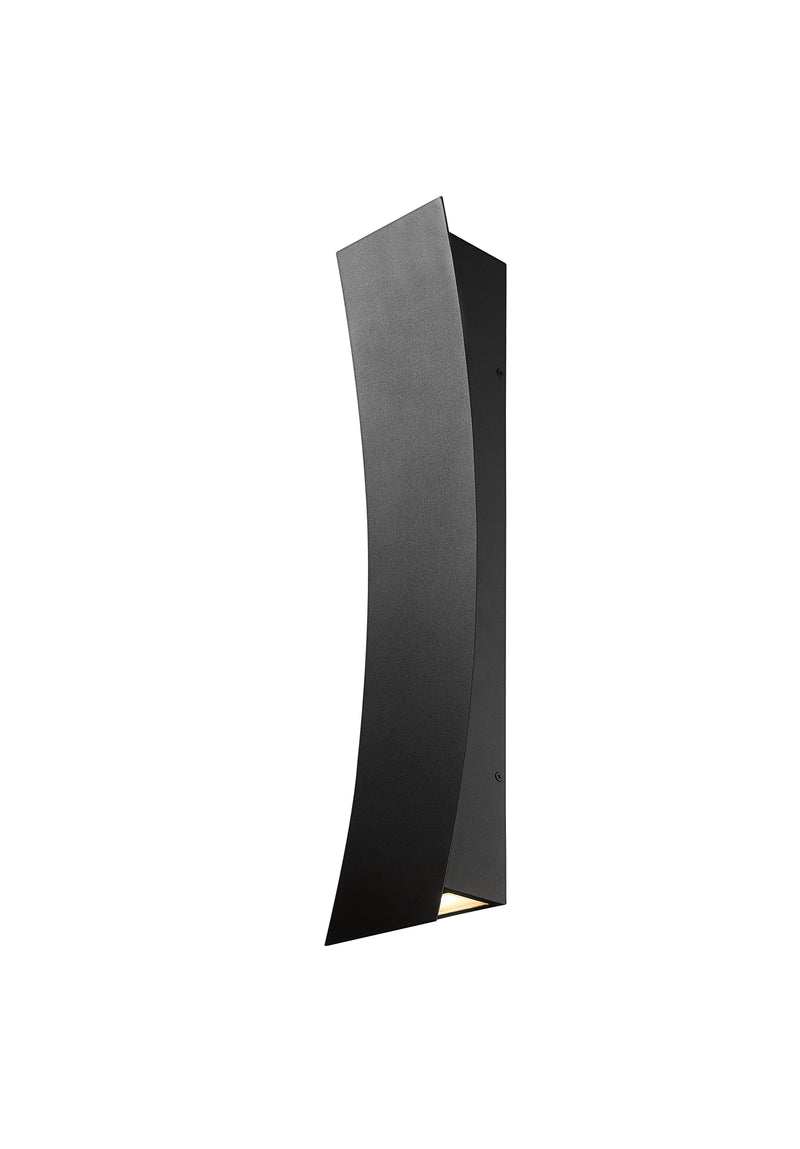 Landrum 2 Light 4.75" Outdoor Wall Light, 24" Tall in Black