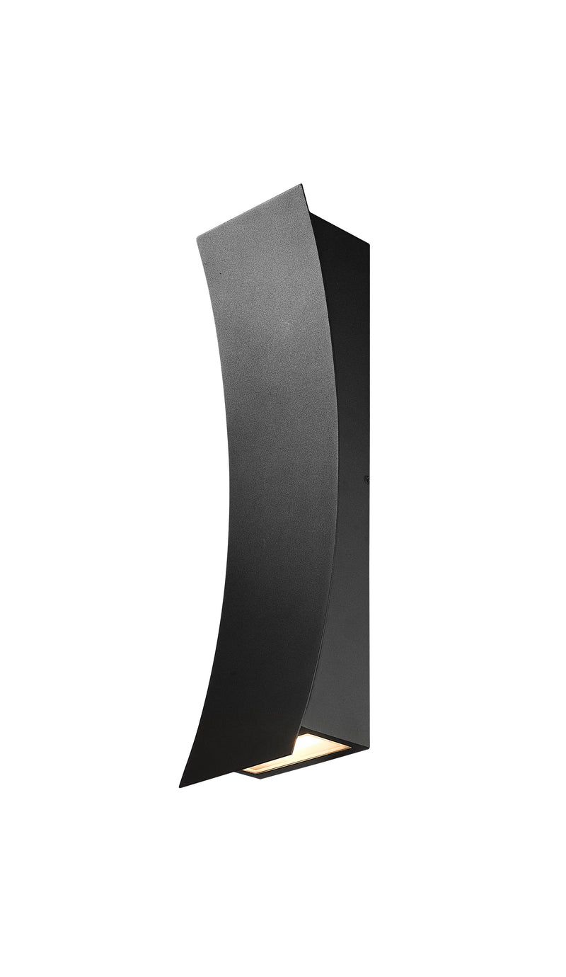 Landrum 2 Light 4.75" Outdoor Wall Light, 18" Tall in Black
