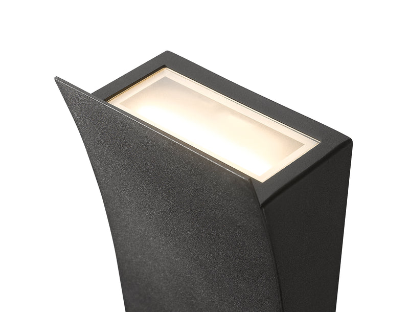 Landrum 2 Light 4.75" Outdoor Wall Light, 18" Tall in Black