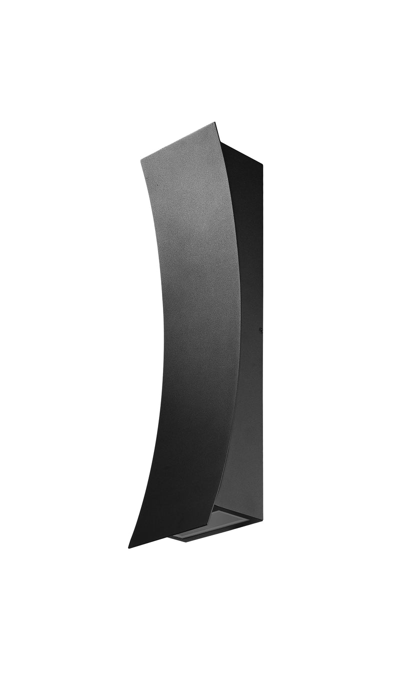 Landrum 2 Light 4.75" Outdoor Wall Light, 18" Tall in Black