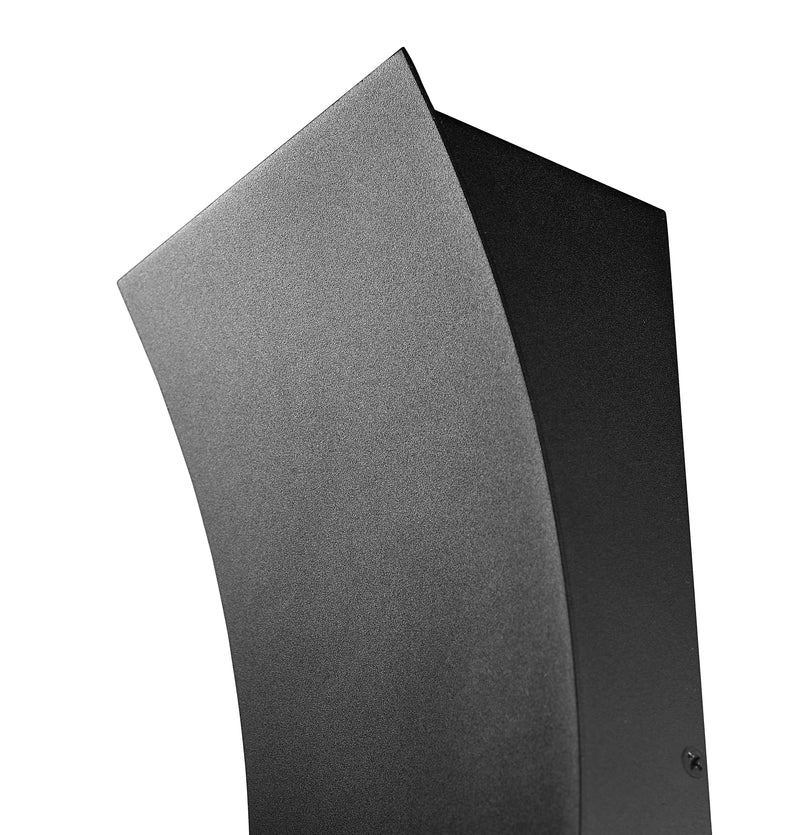 Landrum 2 Light 4.75" Outdoor Wall Light, 12" Tall in Black