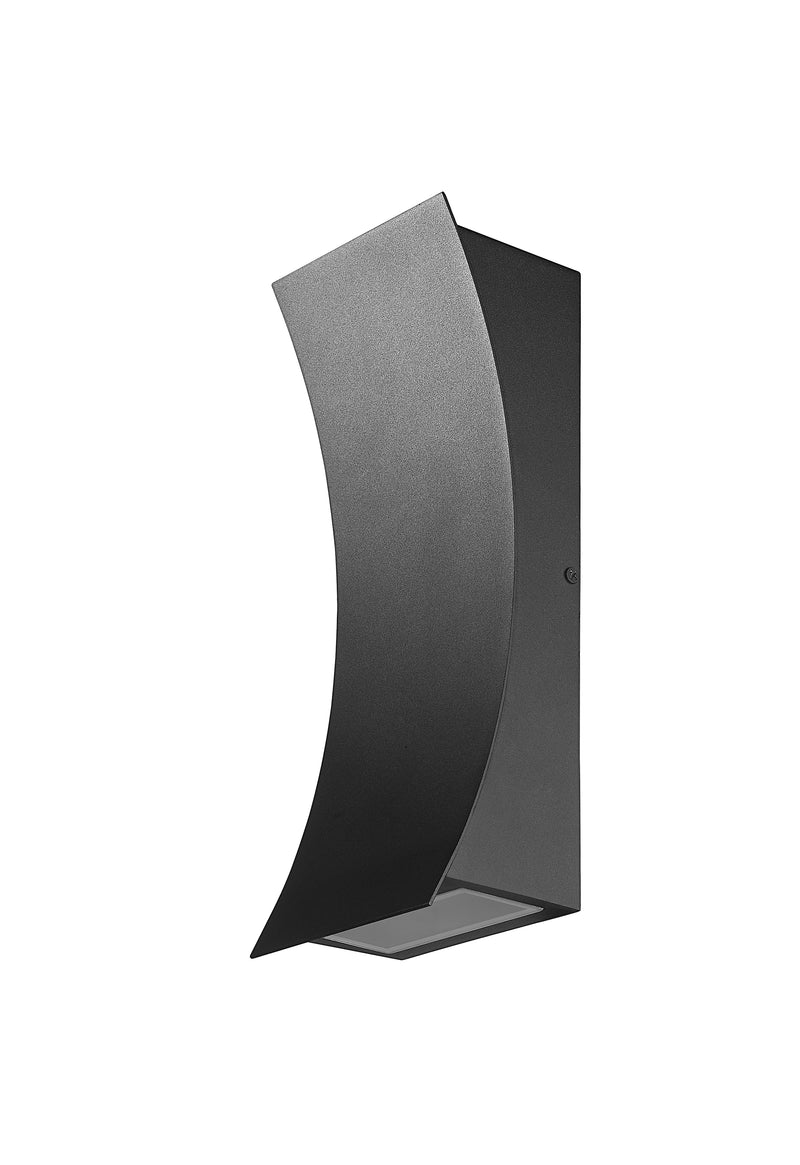 Landrum 2 Light 4.75" Outdoor Wall Light, 12" Tall in Black