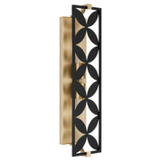Mariposa 2 Light Vanity Light in Matte Black / Aged Brass