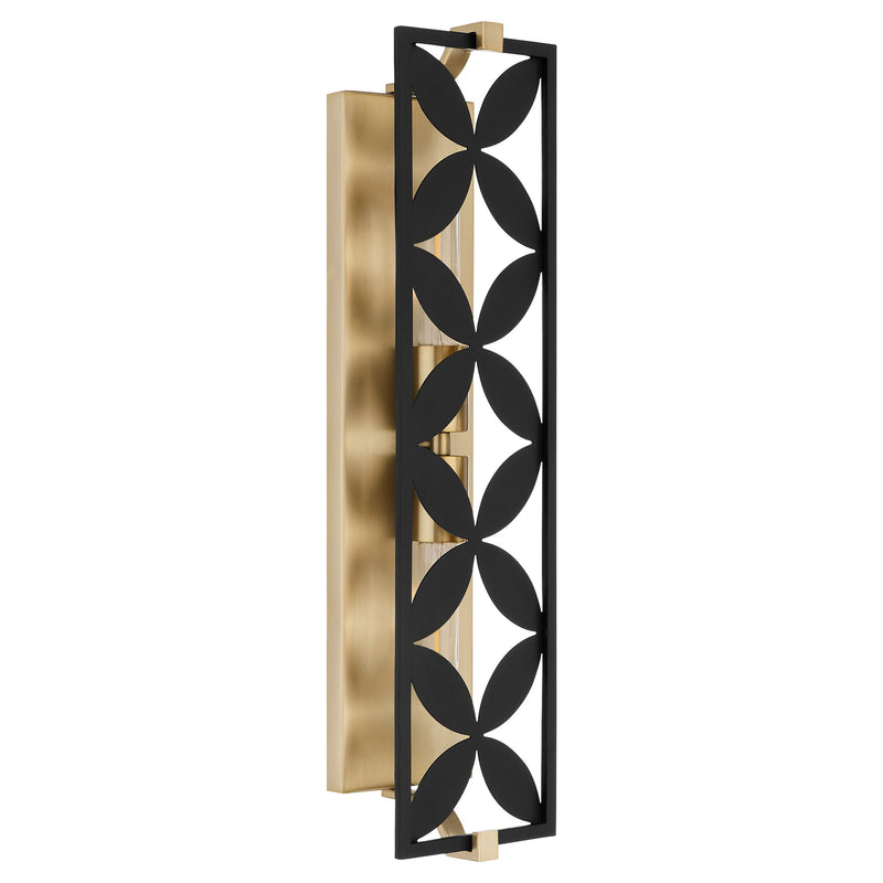 Mariposa 2 Light Vanity Light in Matte Black / Aged Brass