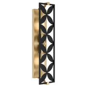 Mariposa 2 Light Vanity Light in Matte Black / Aged Brass
