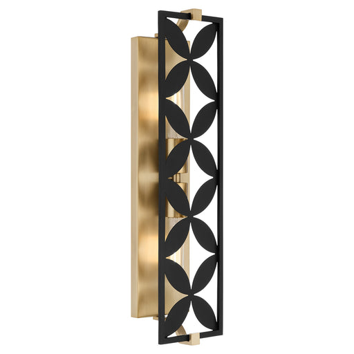 Mariposa 2 Light Vanity Light in Matte Black / Aged Brass