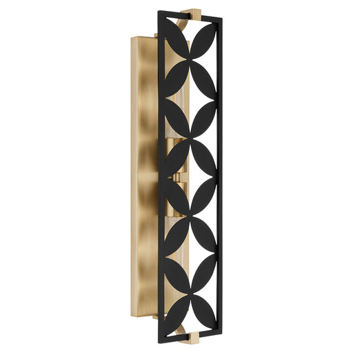 Mariposa 2 Light Vanity Light in Matte Black / Aged Brass