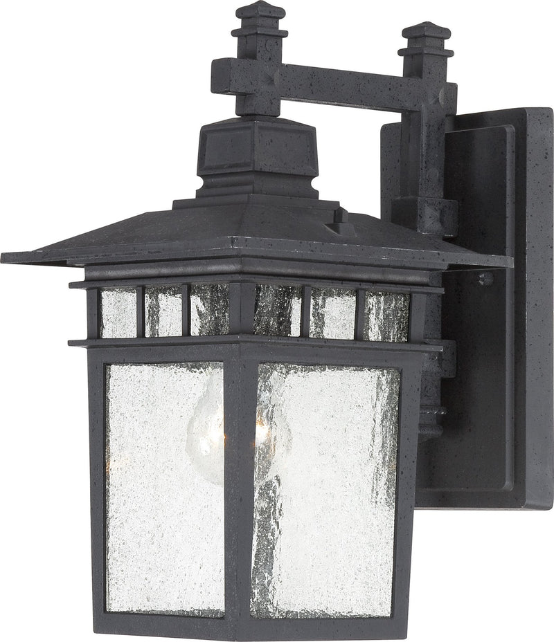Cove Neck 14" Outdoor Wall Lantern in Textured Black