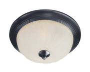 Essentials 11.5" 1 Light Frosted Glass Flush Mount in Black