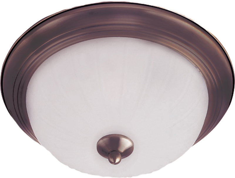 Essentials 11.5" 1 Light Frosted Glass Flush Mount in Oil Rubbed Bronze
