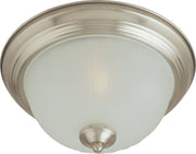 Essentials 11.5" 1 Light Frosted Glass Flush Mount in Satin Nickel