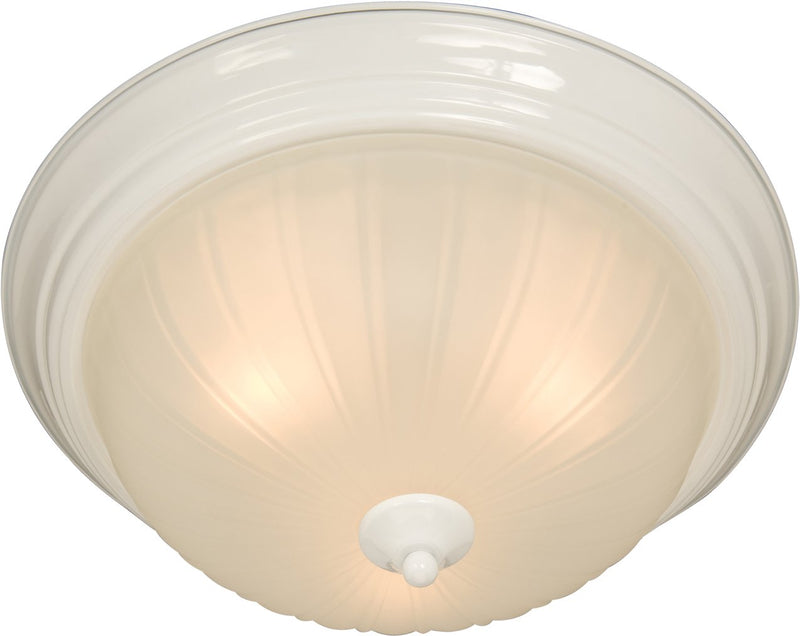 Essentials 11.5" 1 Light Frosted Glass Flush Mount in White