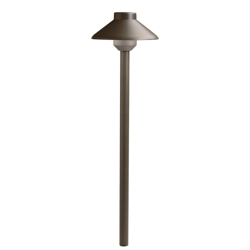 Landscape LED Short Stepped Dome Path Light in Textured Architectural Bronze