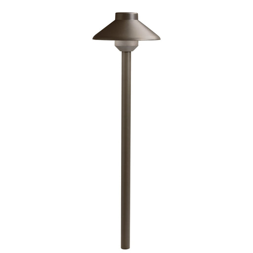 Landscape LED Short Stepped Dome Path Light in Textured Architectural Bronze