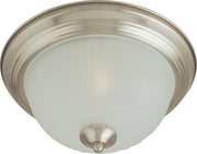Essentials 13.5" 2 Light Frosted Glass Flush Mount in Satin Nickel