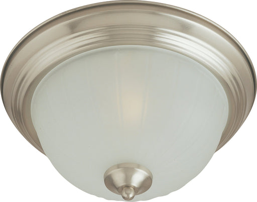 Essentials 13.5" 2 Light Frosted Glass Flush Mount in Satin Nickel