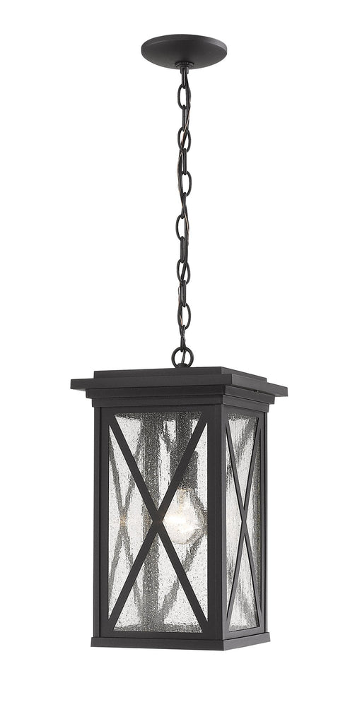Brookside 1 Light 9.5" Outdoor Chain Mount Ceiling Fixture in Black