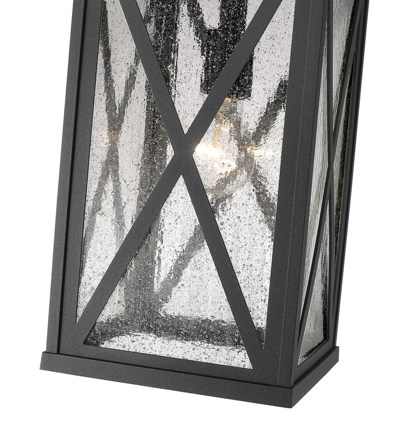Brookside 1 Light 9.5" Outdoor Chain Mount Ceiling Fixture in Black