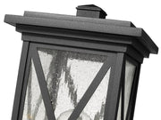 Brookside 1 Light 7.5" Outdoor Post Mount Fixture in Black, Post Top Only, Round Fitter