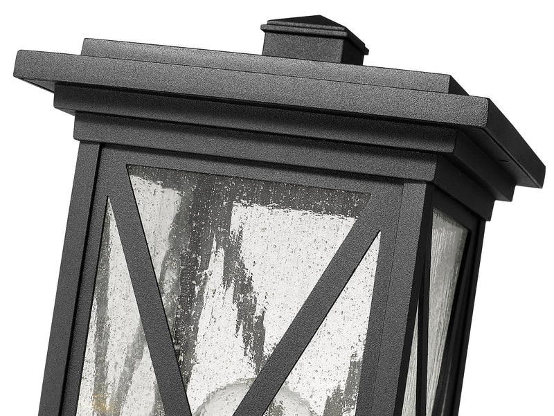 Brookside 1 Light 7.5" Outdoor Post Mount Fixture in Black, Post Top Only, Round Fitter