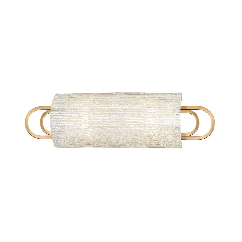 Buckley 2-Light Bath Vanity Light in Aged Brass
