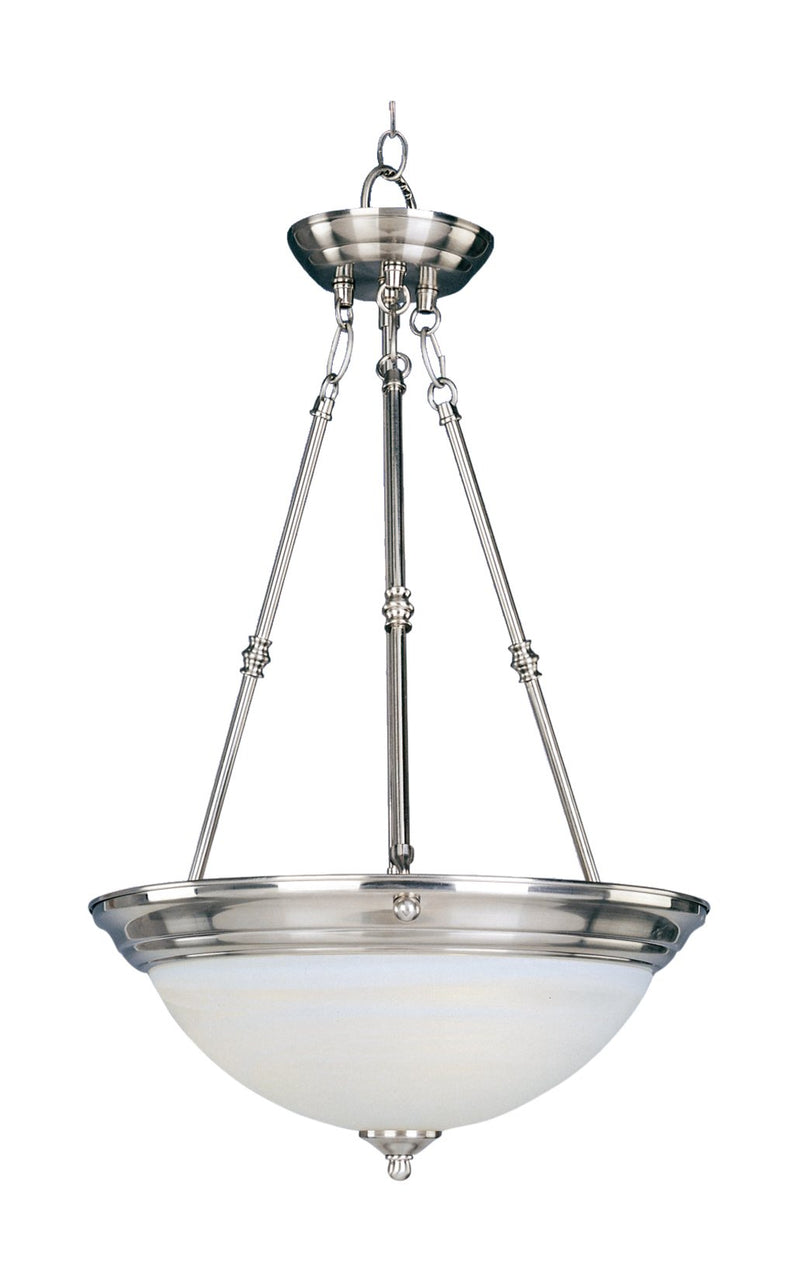 Essentials 15" 3 Light Inverted Bowl Pendant in Satin Nickel