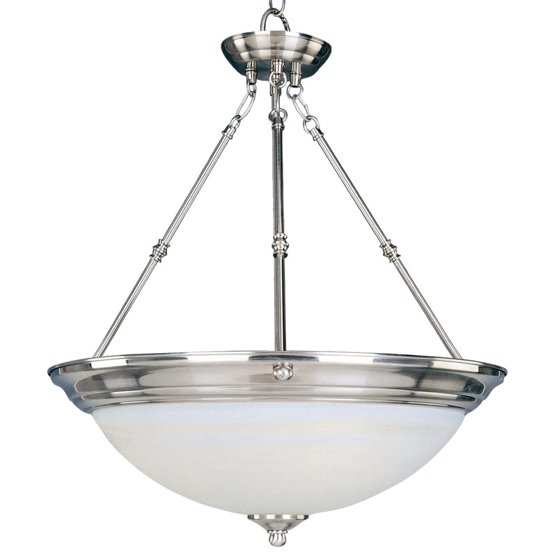 Essentials 20" 3 Light Inverted Bowl Pendant in Satin Nickel