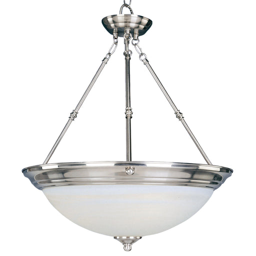 Essentials 20" 3 Light Inverted Bowl Pendant in Satin Nickel