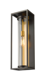 Dunbroch 1 Light 8" Outdoor Wall Light, 24.25" Tall in Deep Bronze + Outdoor Brass