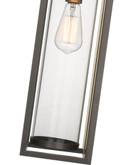 Dunbroch 1 Light 8" Outdoor Wall Light, 24.25" Tall in Deep Bronze + Outdoor Brass