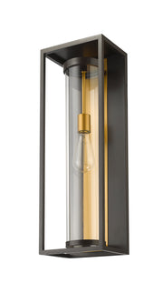 Dunbroch 1 Light 8" Outdoor Wall Light, 24.25" Tall in Deep Bronze + Outdoor Brass