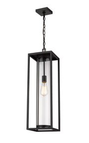 Dunbroch 1 Light 8" Outdoor Chain Mount Ceiling Fixture in Black