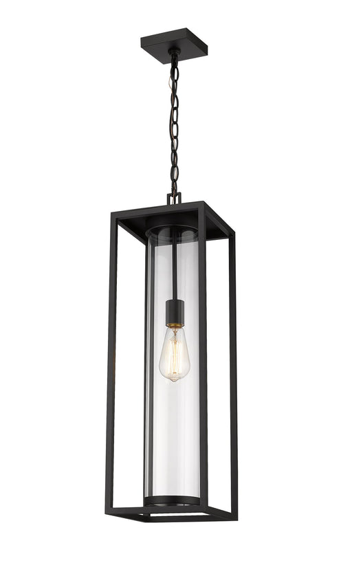 Dunbroch 1 Light 8" Outdoor Chain Mount Ceiling Fixture in Black