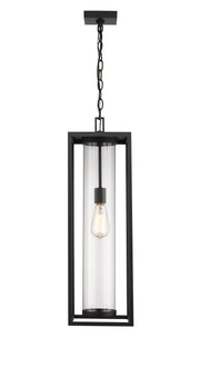 Dunbroch 1 Light 8" Outdoor Chain Mount Ceiling Fixture in Black