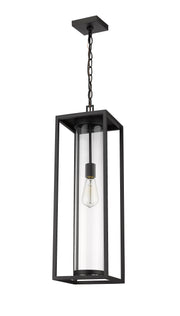 Dunbroch 1 Light 8" Outdoor Chain Mount Ceiling Fixture in Black