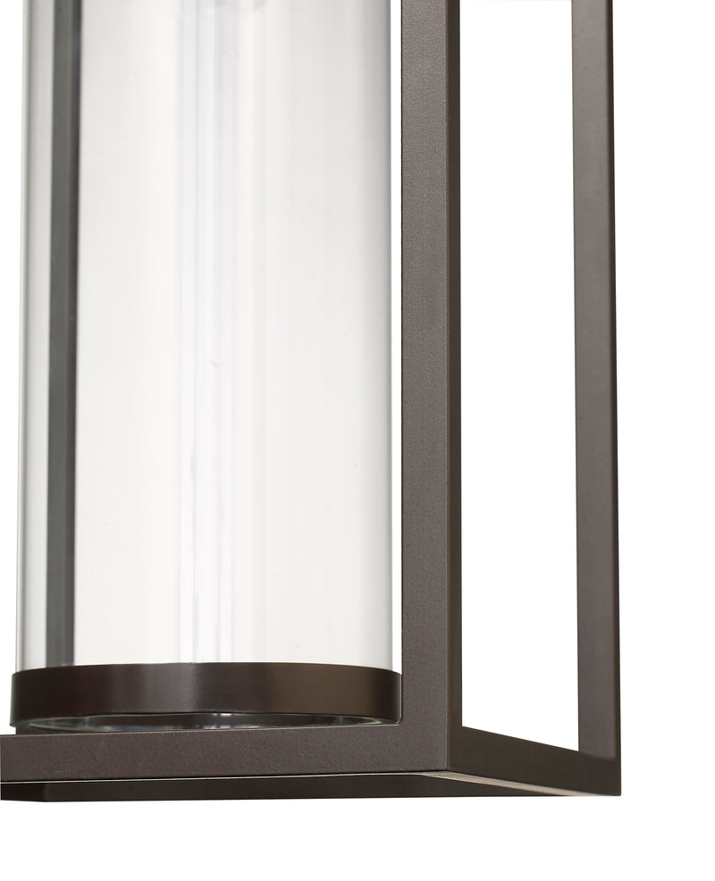 Dunbroch 1 Light 8" Outdoor Chain Mount Ceiling Fixture in Deep Bronze + Outdoor Brass