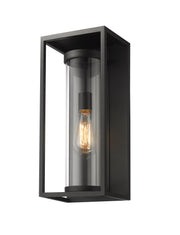 Dunbroch 1 Light 8" Outdoor Wall Light, 18.25" Tall in Black