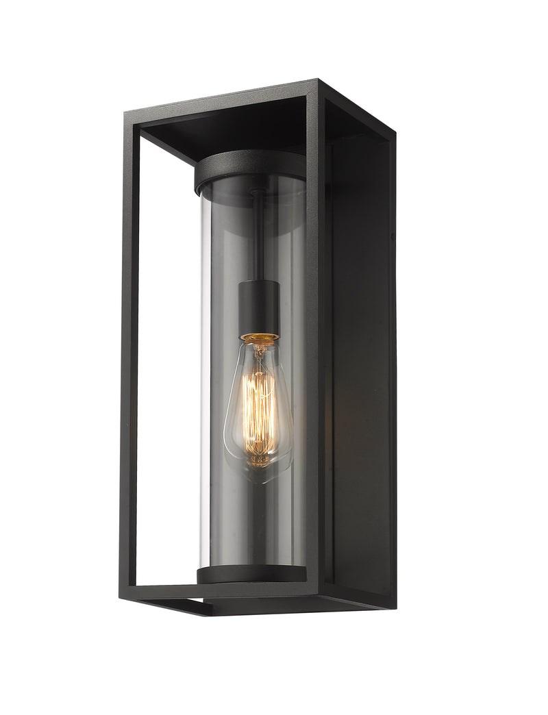 Dunbroch 1 Light 8" Outdoor Wall Light, 18.25" Tall in Black