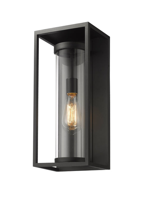 Dunbroch 1 Light 8" Outdoor Wall Light, 18.25" Tall in Black