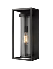 Dunbroch 1 Light 8" Outdoor Wall Light, 18.25" Tall in Black