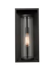 Dunbroch 1 Light 8" Outdoor Wall Light, 18.25" Tall in Black