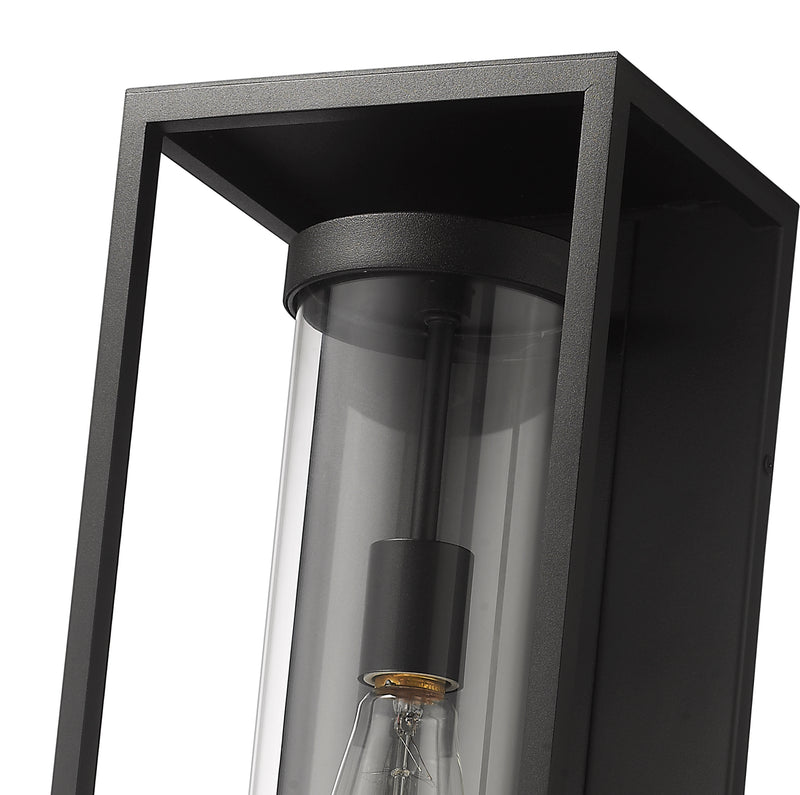 Dunbroch 1 Light 8" Outdoor Wall Light, 18.25" Tall in Black